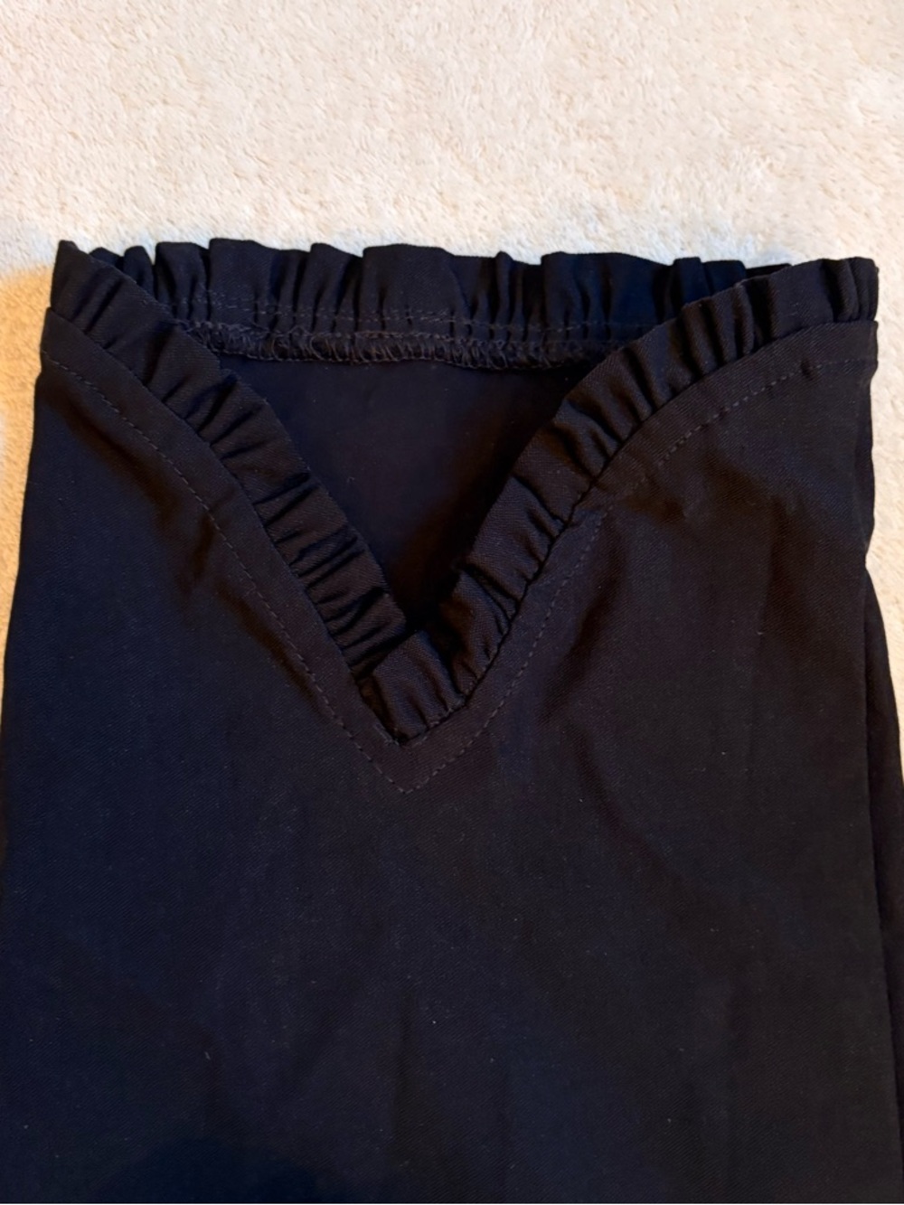 Sara Campbell Black Knit Sheri Pull On Pants with Elastic Waist Ruffled Hems - Picture 5 of 11